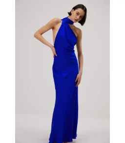 Misha Alastair Satin Gown in Electric Blue Size 8/S for rent on The Volte - image 2