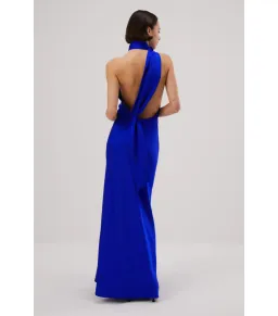 Misha Alastair Satin Gown in Electric Blue Size 8/S for rent on The Volte - image 3