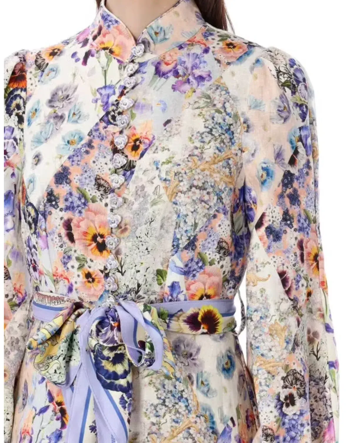Zimmermann Tama Belted Mini Dress Diamond Splice Floral Size 1 / AU 10 - Image 3