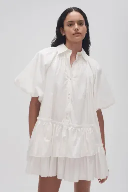 Aje Ambience Smock Mini Dress Ivory Size 6 for rent on The Volte - image 4