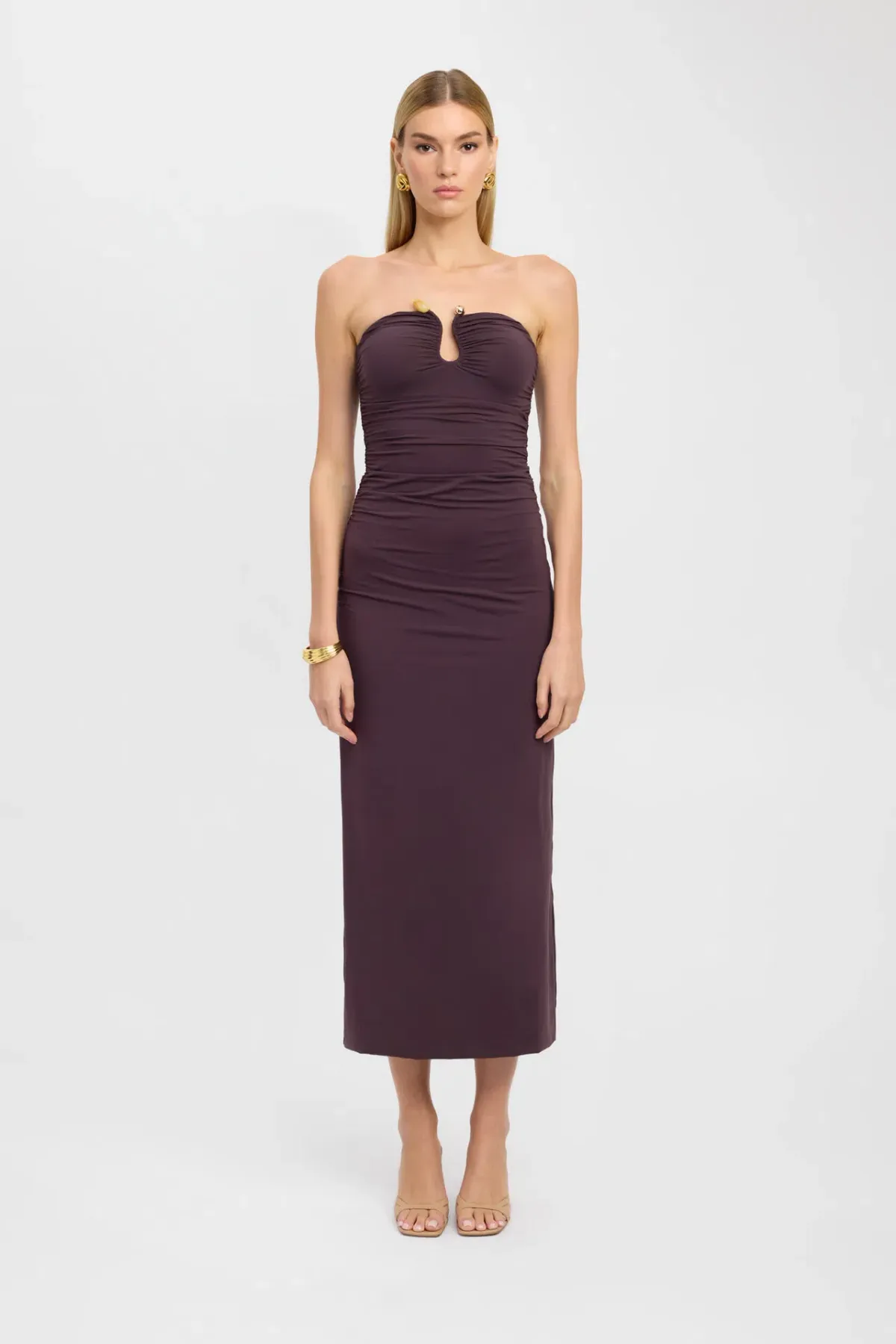 Kookai Tayla Trim Dress Cocoa Size 10 - Image 1