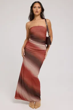 Perfect Stranger Superstition Mesh Maxi Dress Brown Print Size 8 for rent on The Volte - image 2