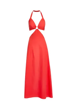 Kookai Romeo Ring Maxi Dress in Strawberry Red Size 8 for rent on The Volte - image 4