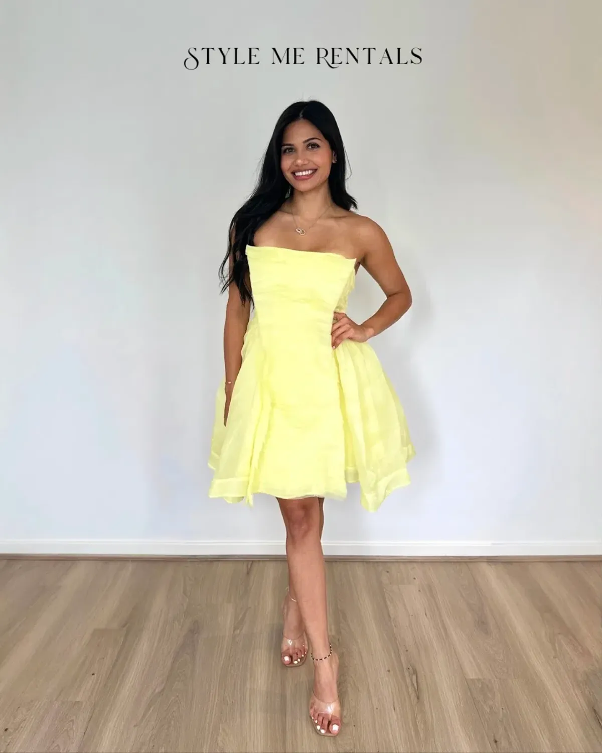 Aje Astrid Strapless Mini Dress Lemon Yellow Size 8 - Image 4