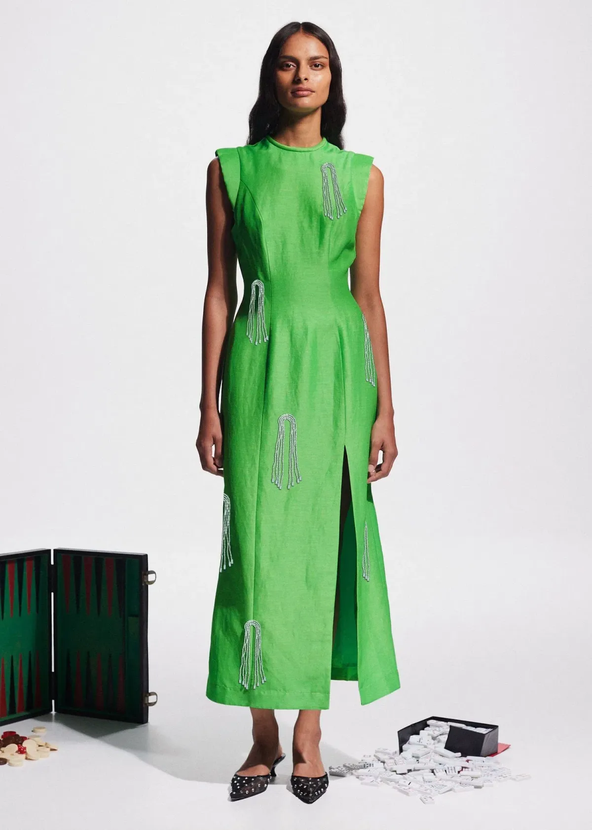 Alemais Dazzle Midi Dress Green Size 8 - Image 1