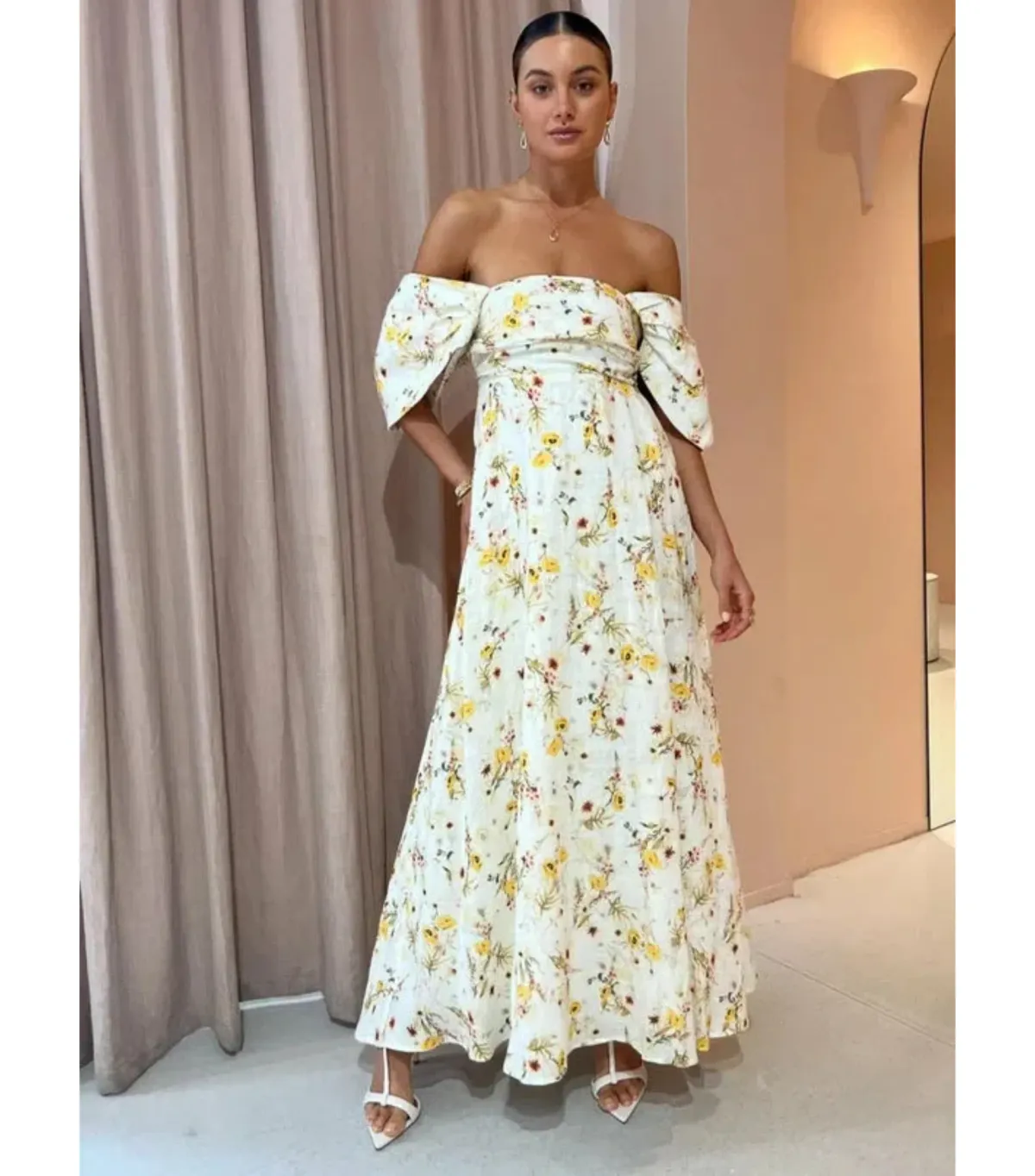 Issy Circles Dress in Yellow Poppy Size AU 6 for rent on The Volte - main image