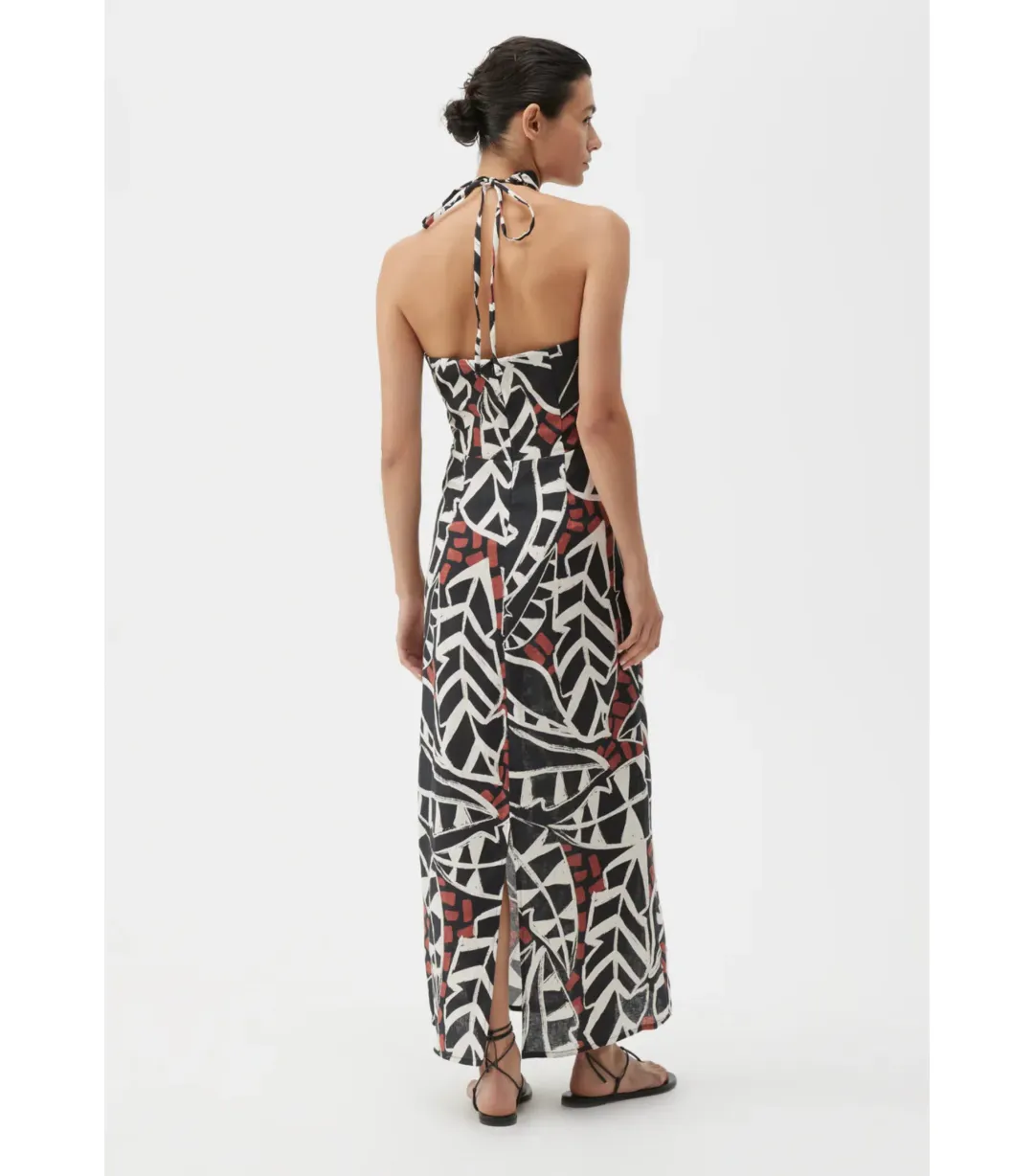 Morrison Malia Linen Halter Dress Print Size AU 12 for rent on The Volte - main image
