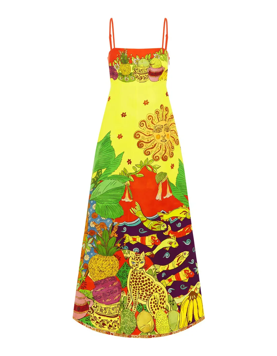 Alamais Tiger Day Dress Multi Size AU 6 for rent on The Volte - main image