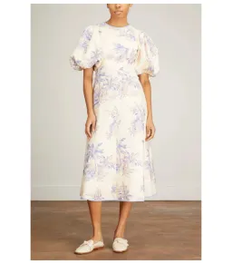 Zimmermann Linen Day Midi Dress in Pearl Palm Toile Size 12/M for rent on The Volte - image 1