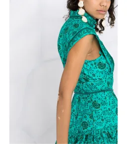 Zimmermann Lulu Panelled Flip High Neck Mini Dress Jade Floral Print Size 1 / AU 10 for rent on The Volte - image 3