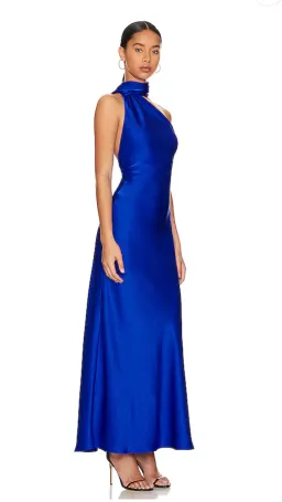 Misha Alastair Satin Gown Maxi Blue Size 8 for rent on The Volte - image 3