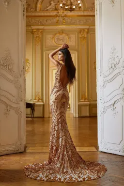 A&N Luxe Label by Alamour Maurita Dress Rose Gold Sequin Size 10 for rent on The Volte - image 2