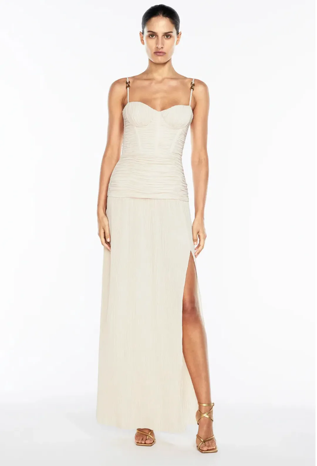Manning Cartell Double Time Pleat Dress in Nougat Size 6 for rent on The Volte - main image