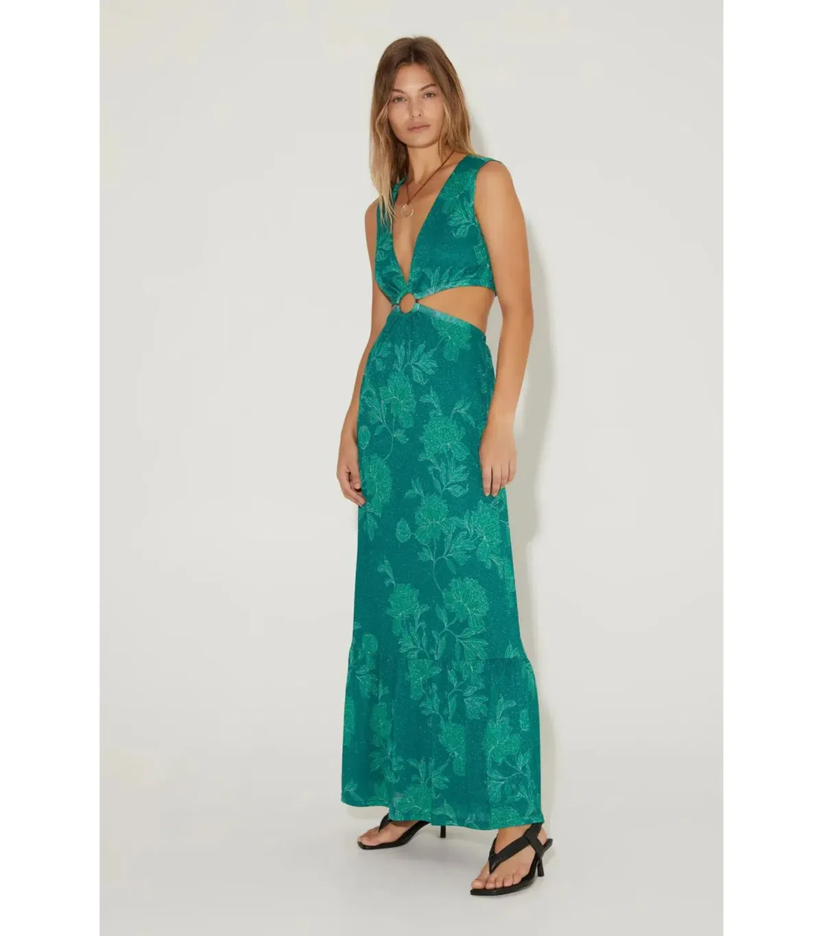 Hansen and Gretel Medusa Dress in Jade Floral Size XS / AU 6 for rent on The Volte - main image