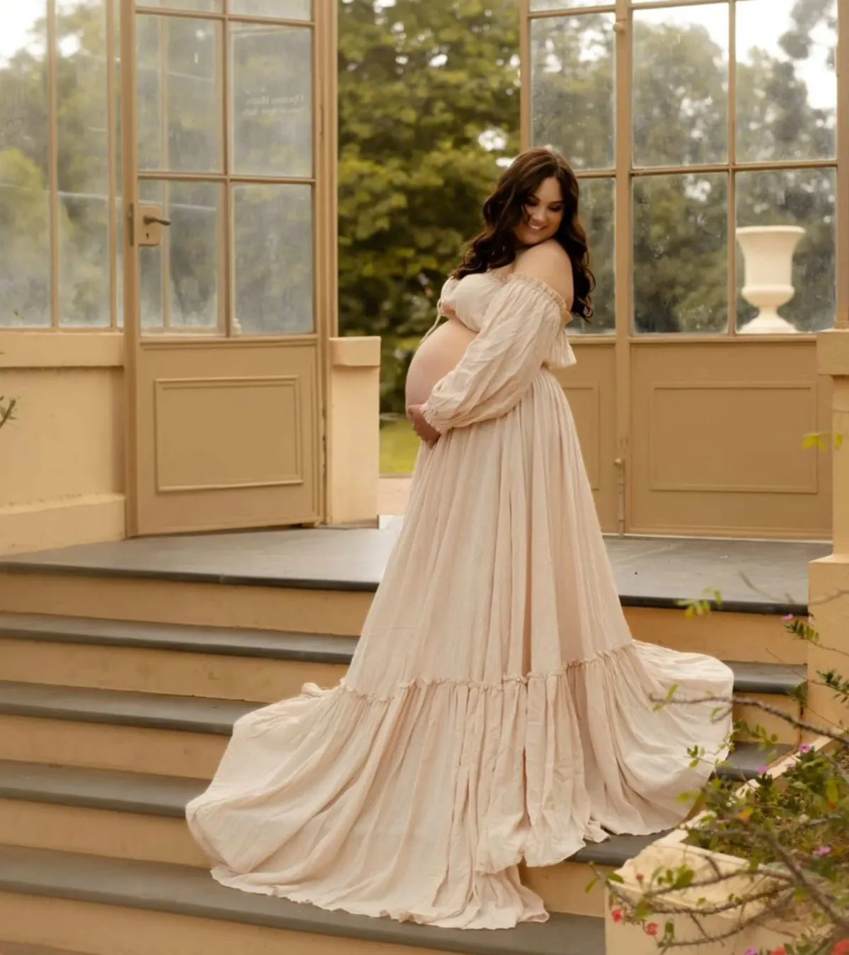 We Are Reclamation There Is Nothing Quite Like You Two Piece Gown Beige One Size for rent on The Volte - main image