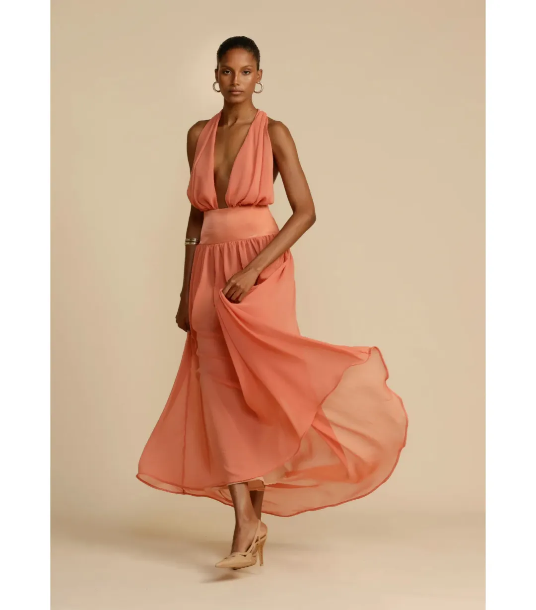 Arcina Ori Serena Dress Coral Size XS / AU 6 for rent on The Volte - main image