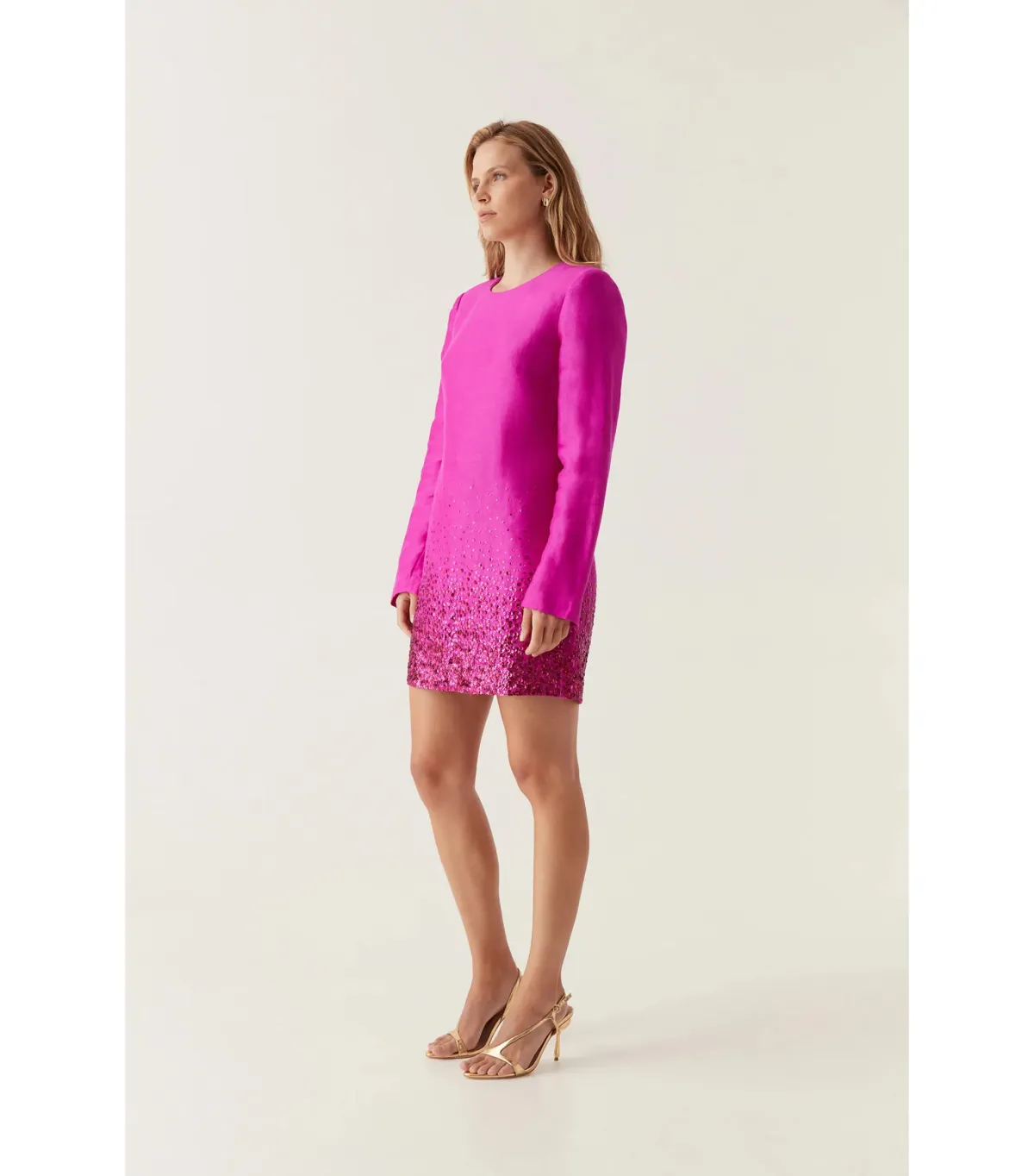 Aje Reflection Sequin Mini Dress in Deep Magenta Size AU 8 - Image 2