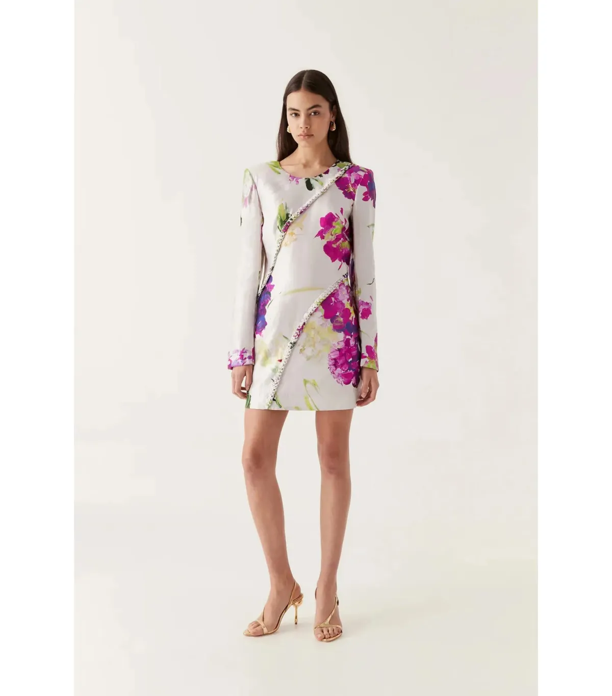 Aje Arbour Whipstitch Mini Dress in Wlid Hydrangea Size AU 8 - Image 1