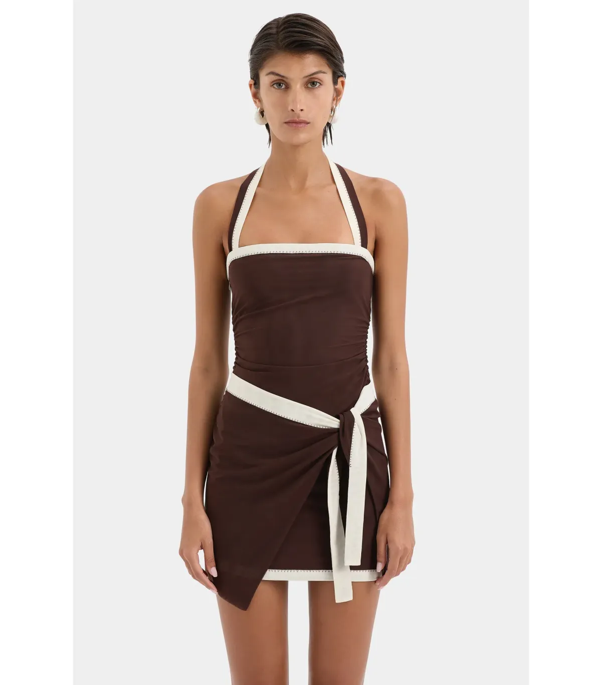 Sir the Label Jacques Mini Dress in Chocolate Size 0 / AU 6 - Image 3