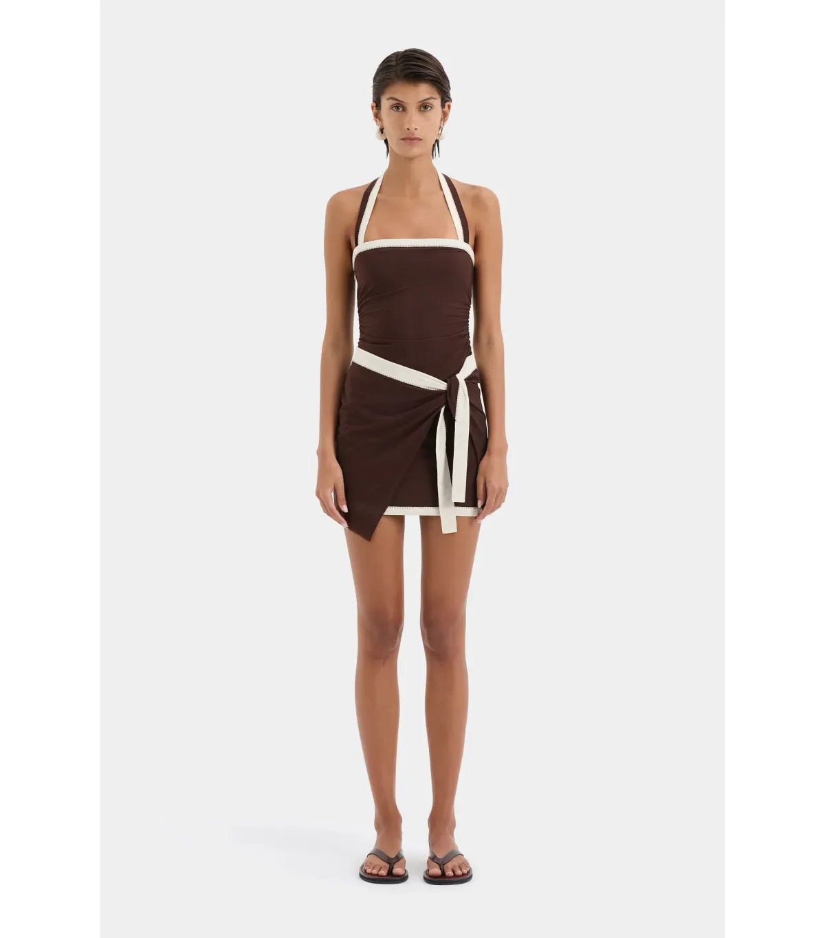 Sir the Label Jacques Mini Dress in Chocolate Size 0 / AU 6 - Image 1