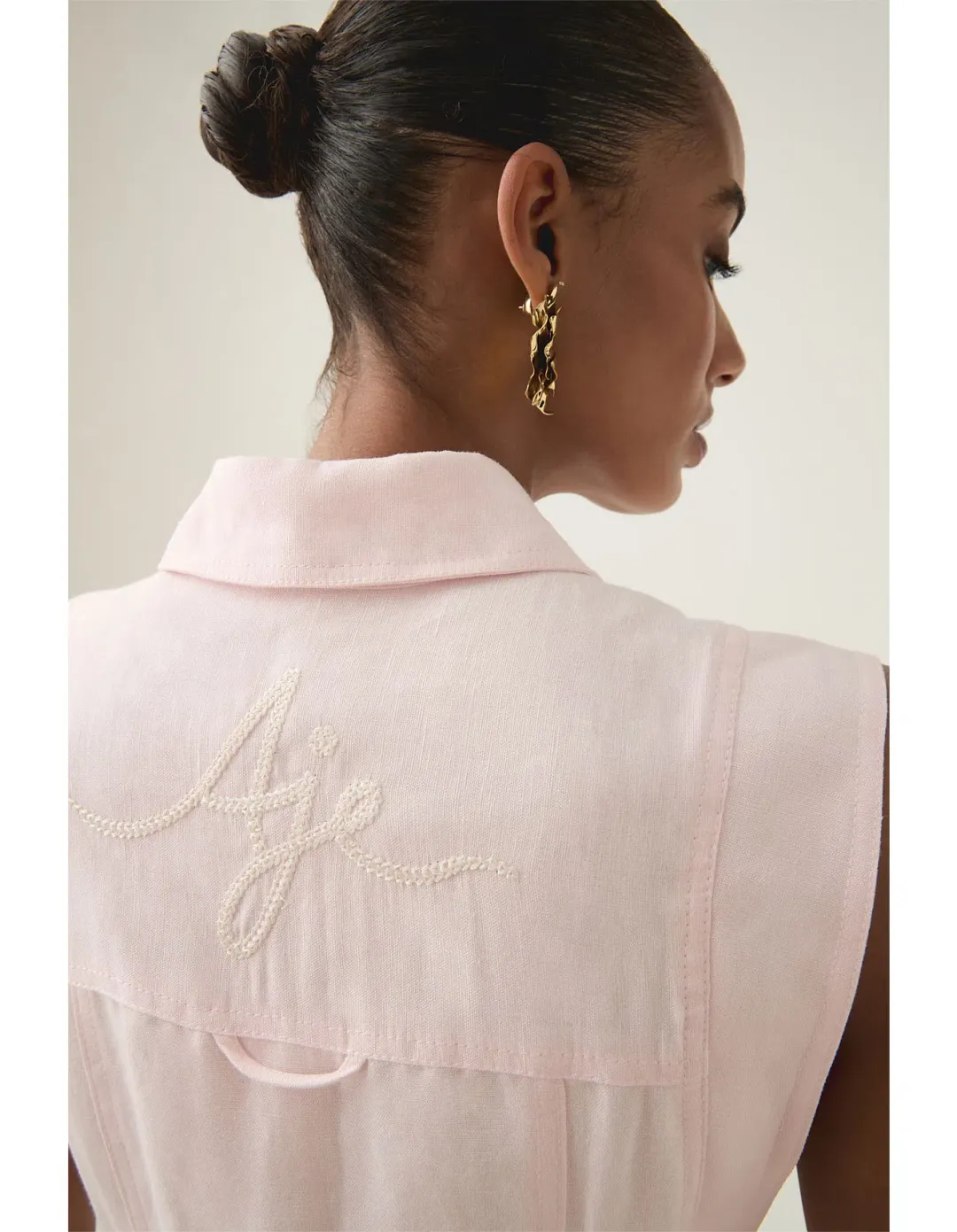Aje Dulcet Logo Midi Dress Pastel Pink Size 10 for rent on The Volte - main image