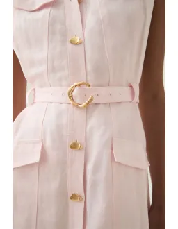 Aje Dulcet Logo Midi Dress Pastel Pink Size 10 for rent on The Volte - image 4