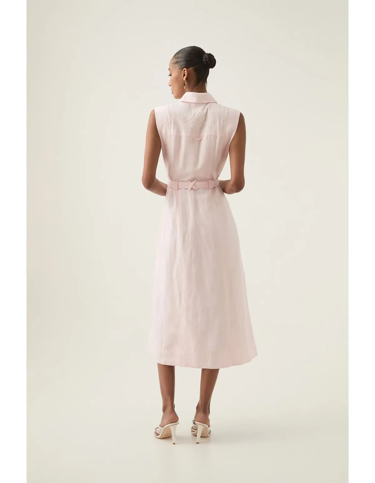 Aje Dulcet Logo Midi Dress Pastel Pink Size 10 - Image 3