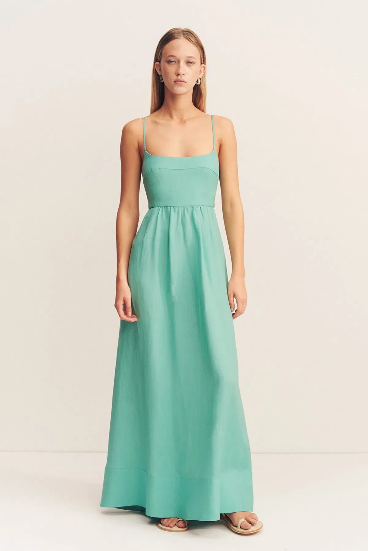 Shona Joy Alec Low Open Back Maxi Dress Pool Blue Size 10 - Image 1