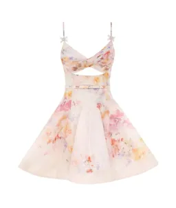 Zimmermann Crush Twist Front Mini Dress Multi Floral Size 0 / AU 8 for rent on The Volte - image 4