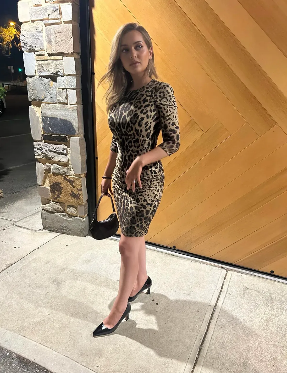 Dolce & Gabbana Double Crepe Mini Dress Leopard Print Size 8 - Image 1