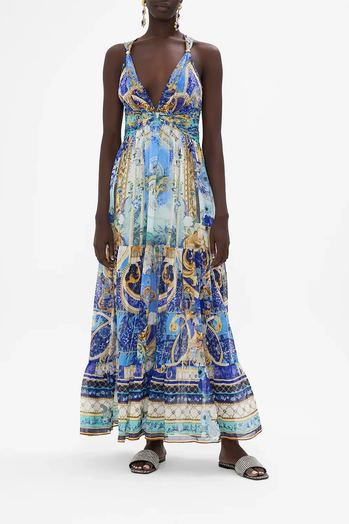 Camilla Views of Vesuvius T Back Gathered Panel Dress Size M / AU 12 for rent on The Volte - main image