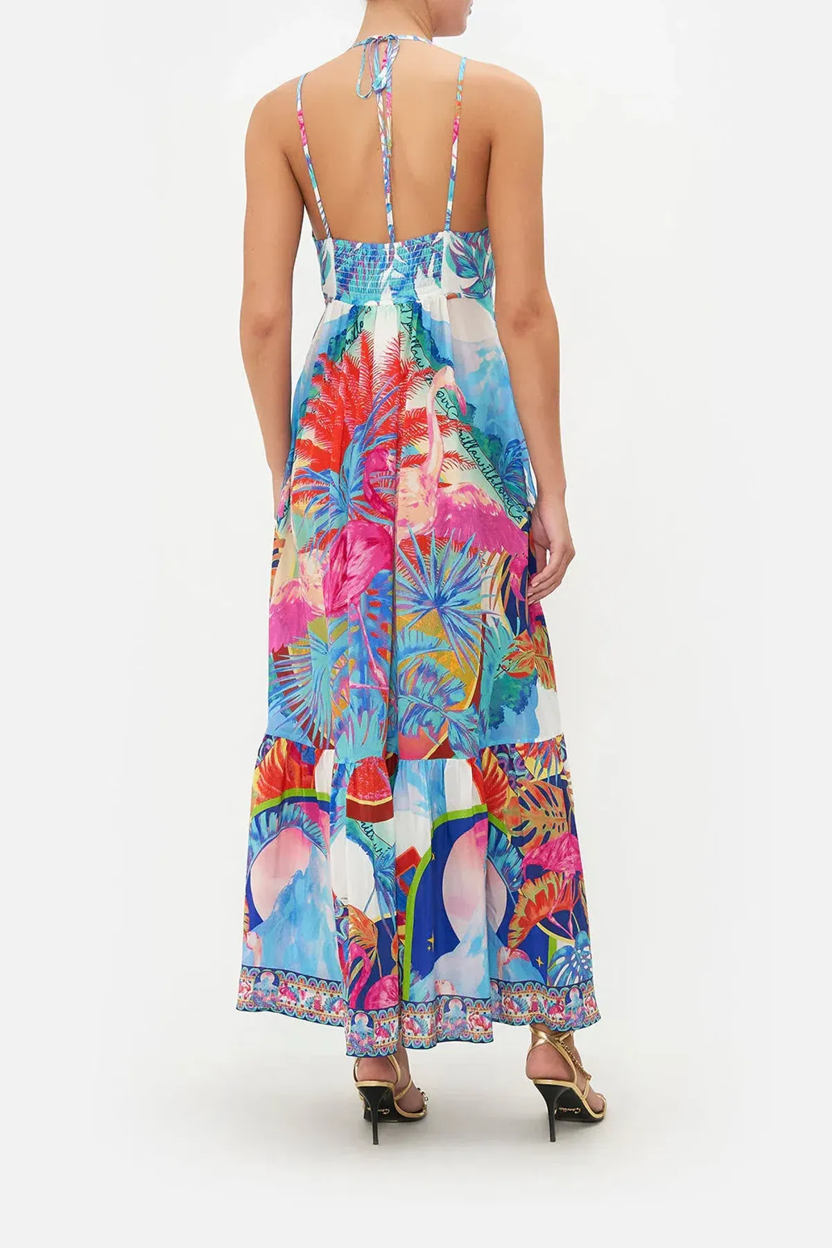 Camilla Flamenco Flamingo Tiered Dress with Hardware Size 14/L - Image 3