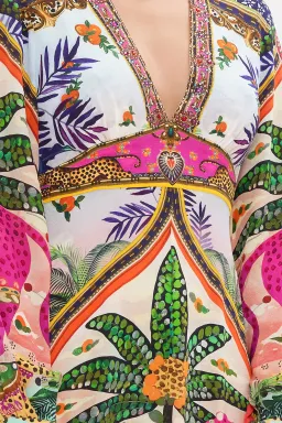 Camilla Alessandros Atlantis Printed Lantern Sleeve Dress Multi Size 14 for rent on The Volte - image 2