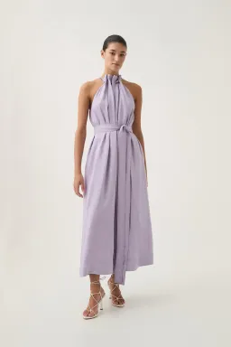 Aje Mariel Trapeze Midi Dress Soft Purple Lilac Size 6 for rent on The Volte - image 1