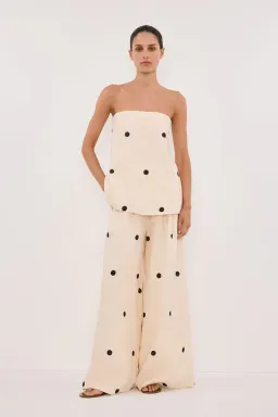 DISSH Beverly Cream Spot Strapless Top and Pants Set Cream Size 10/12 for rent on The Volte - image 3