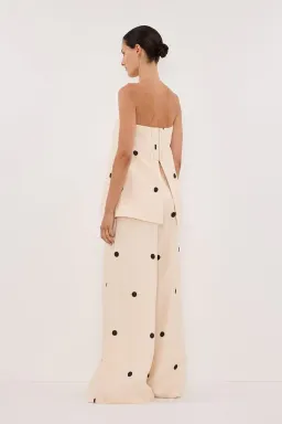 DISSH Beverly Cream Spot Strapless Top and Pants Set Cream Size 10/12 for rent on The Volte - image 2