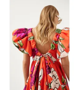 Aje Gretta Bow Back Mini Dress Vivid Camellia Size AU 8 for rent on The Volte - image 3