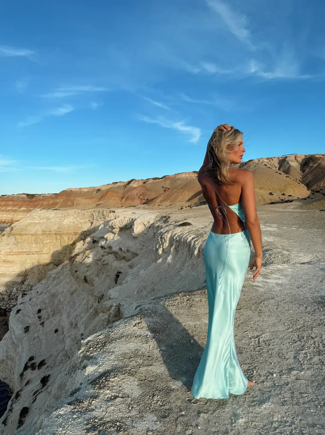 Natalie Rolt Iris Gown in Turquoise Size AU 8 for rent on The Volte - main image