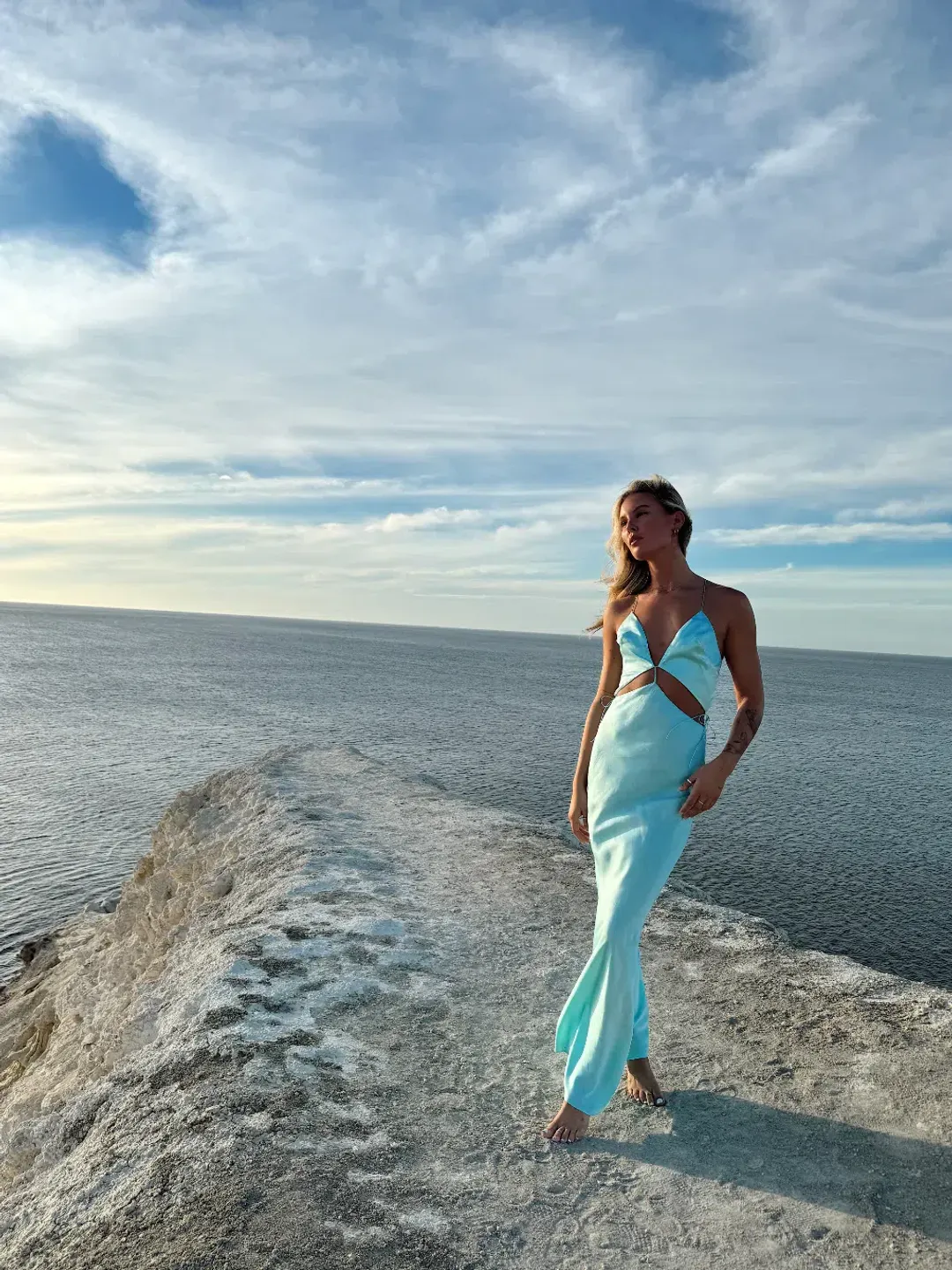 Natalie Rolt Iris Gown in Turquoise Size AU 8 for rent on The Volte - main image