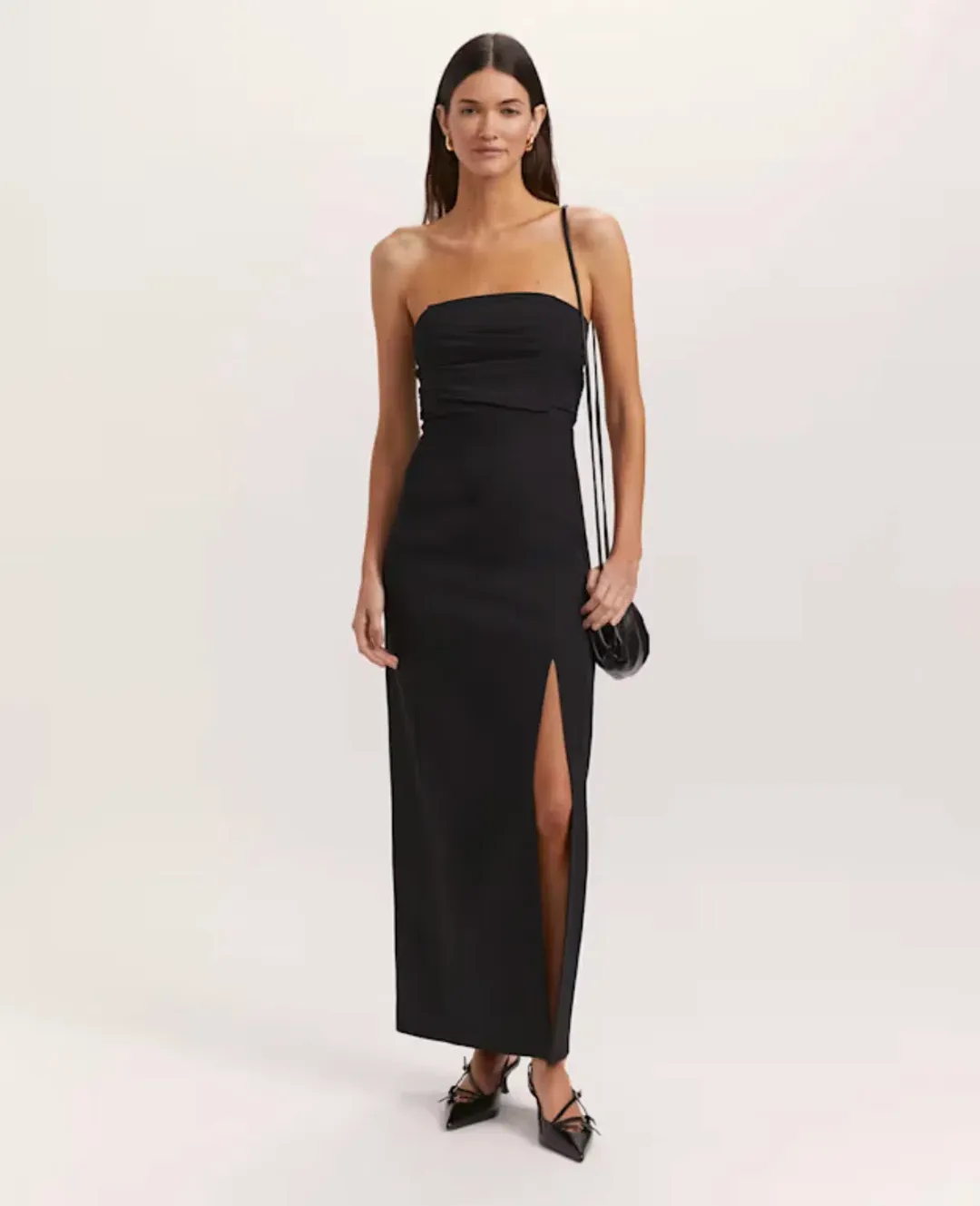 SABA Dharma Strapless Midi Dress BLACK SIZE 6 for rent on The Volte - main image