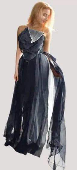 Carla Zampatti Organza Evening Gown Black Size 6 for rent on The Volte - image 1