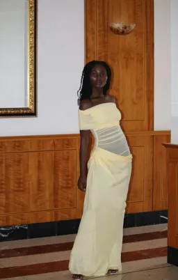 BENNI, Nico Off Shoulder Maxi Dress - Butter size 8 for rent on The Volte - image 3