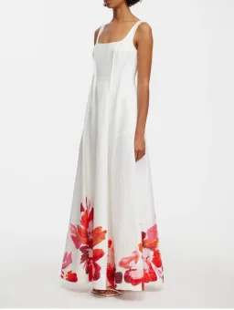 Acler chapelhill floral maxi ivory white dress size 14 pockets a-line for rent on The Volte - image 2