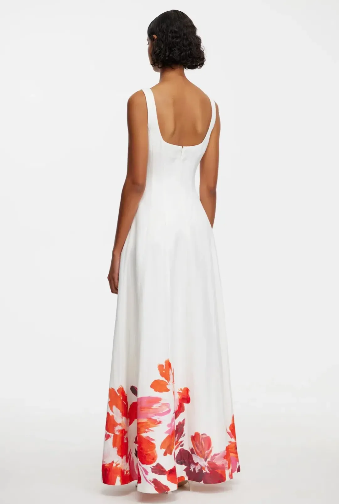 Acler chapelhill floral maxi ivory white dress size 14 pockets a-line for rent on The Volte - main image
