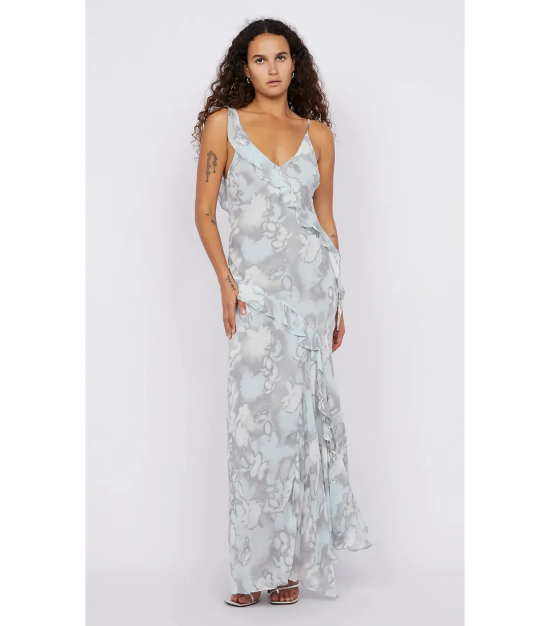 Bec & Bridge Zabelle Frill Maxi Dress in Moonshadow Size AU 6 for rent on The Volte - main image