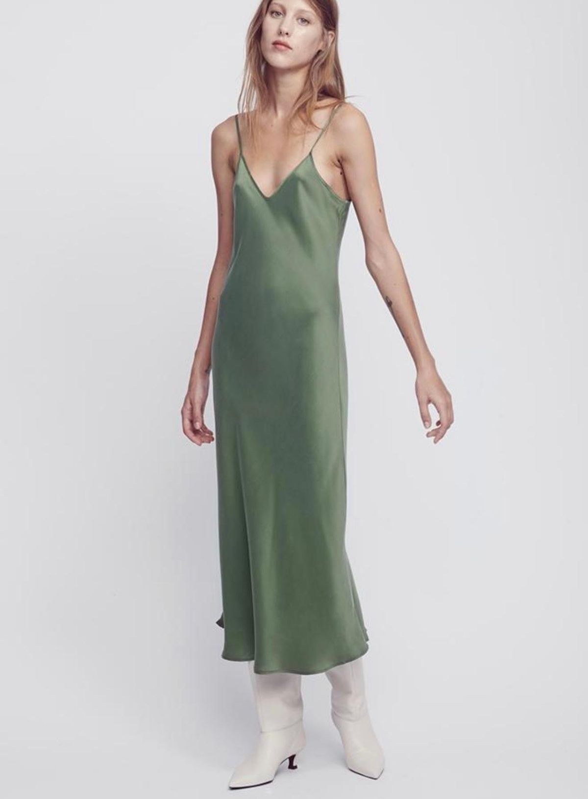 Silk Laundry 90s Silk Slip Dress Khaki Size 8 - Image 1