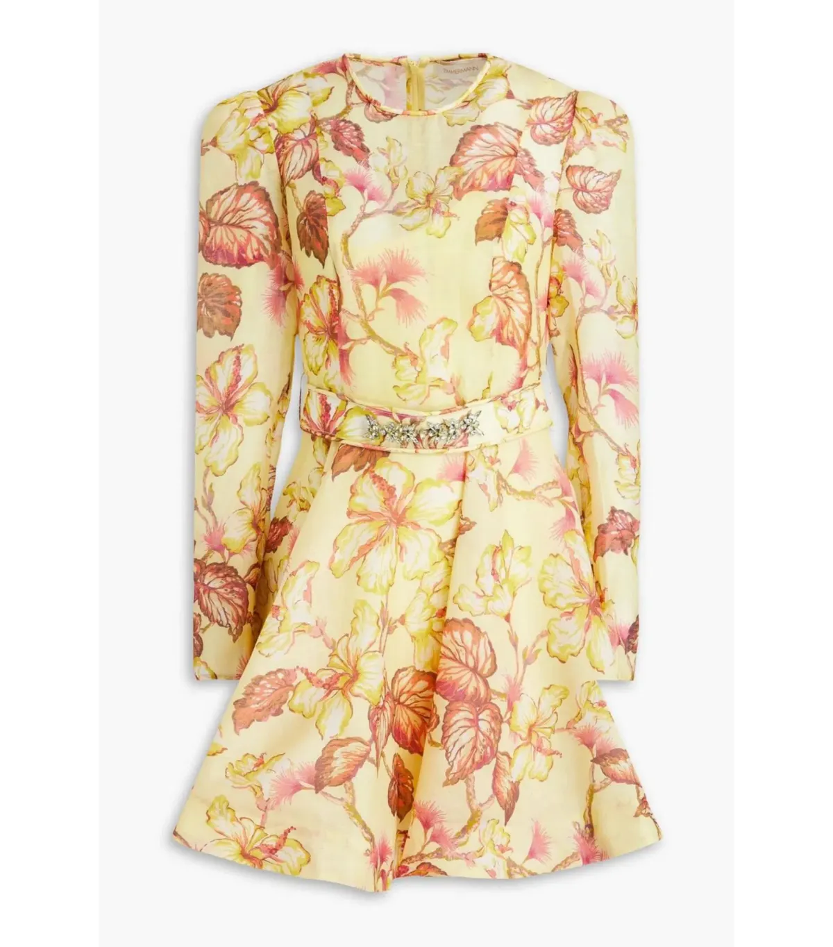 Zimmermann Matchmaker Floral Mini Dress in Yellow Hibiscus Size 0 / AU 8 - Image 3
