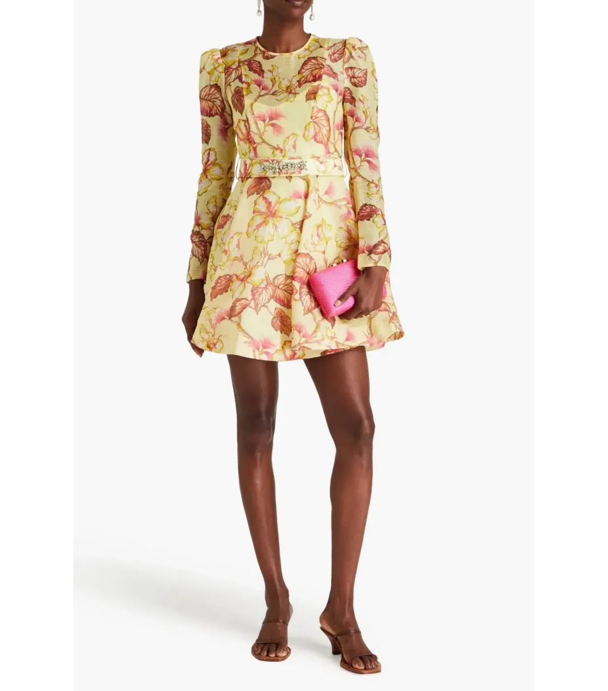 Zimmermann Matchmaker Floral Mini Dress in Yellow Hibiscus Size 0 / AU 8 for rent on The Volte - main image