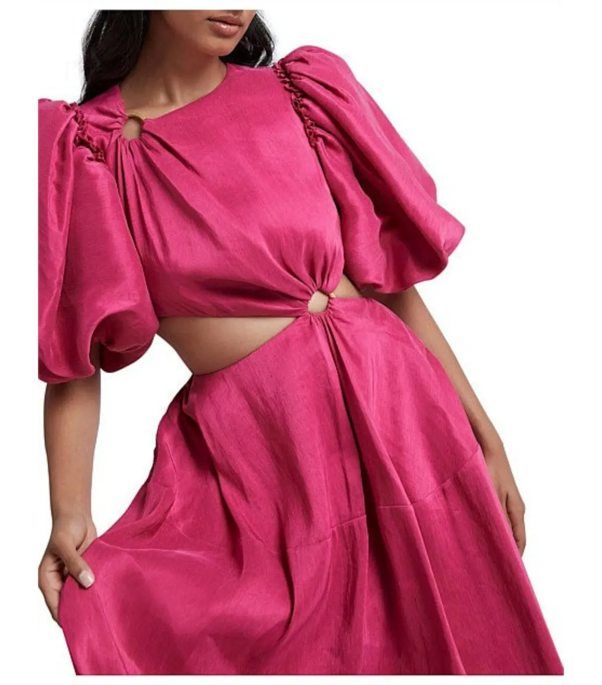 Aje Vanades Cut Out Ring Dress in Fuchsia Pink Size AU 6 - Image 3