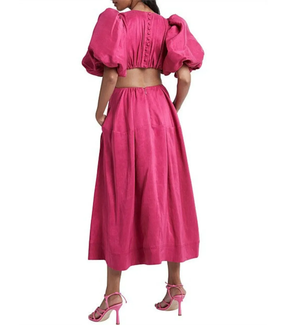 Aje Vanades Cut Out Ring Dress in Fuchsia Pink Size AU 6 - Image 4